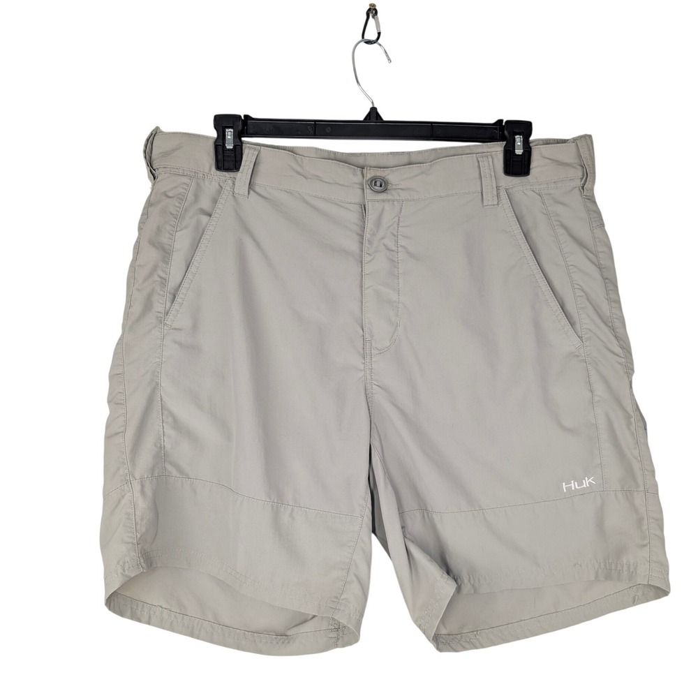 Huk Rogue Fishing Shorts Mens XXL Gray Performance H2000083 Outdoor Quick Dry